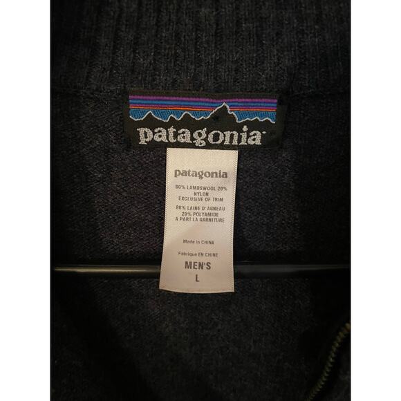Patagonia Lambswool Quarter Zip Sweater Men’s Large dark navy - Picture 5 of 8